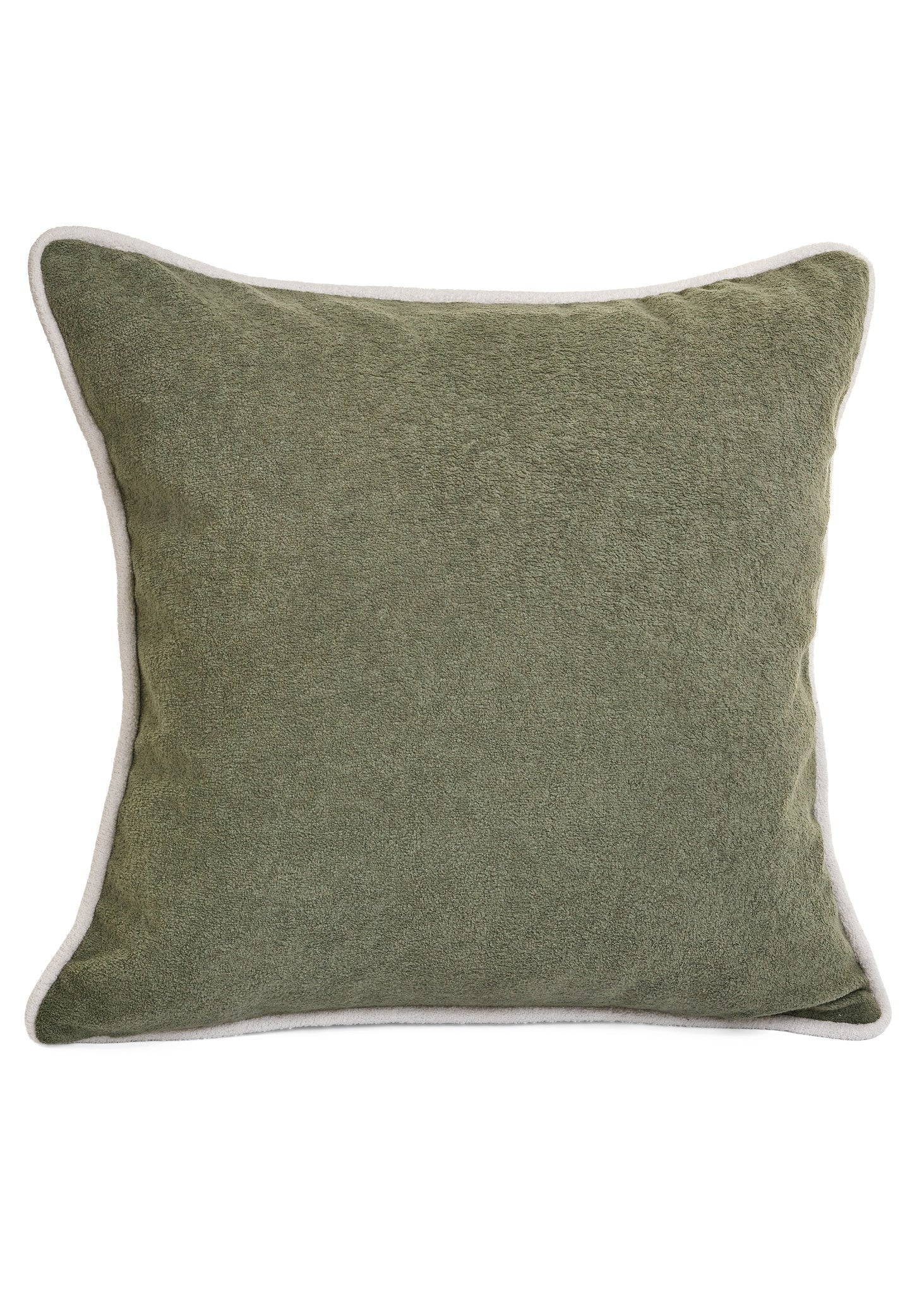 Green Ecru Cushion with Cream Flange 20X20