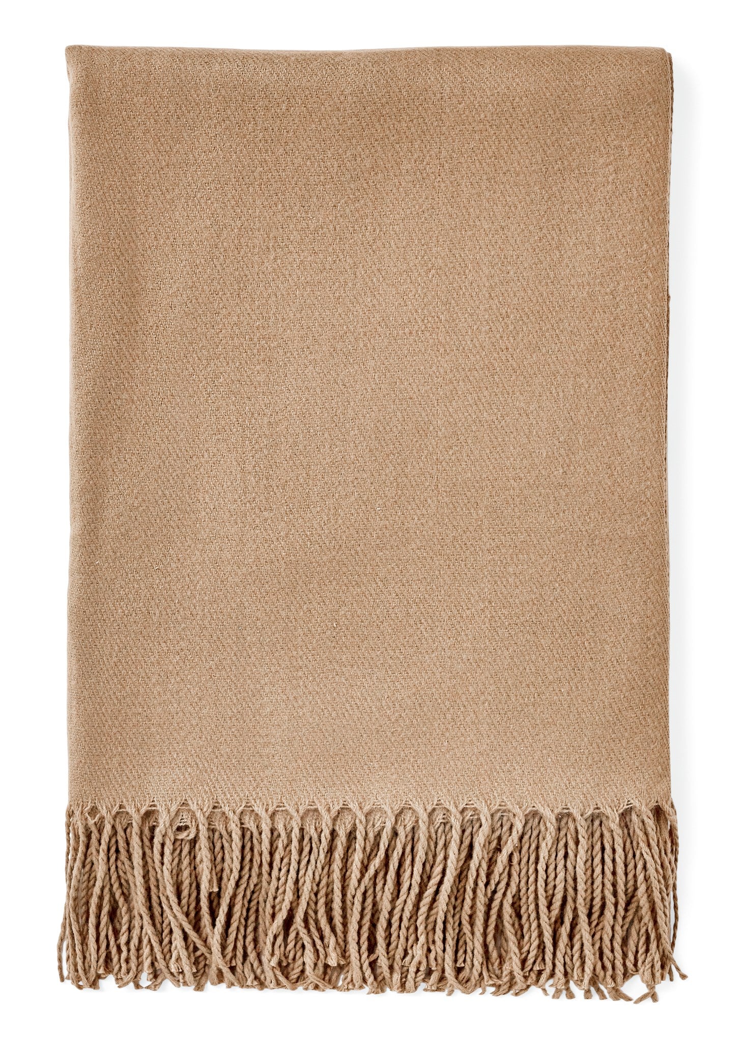 Tan Throw with Fringe 50X60