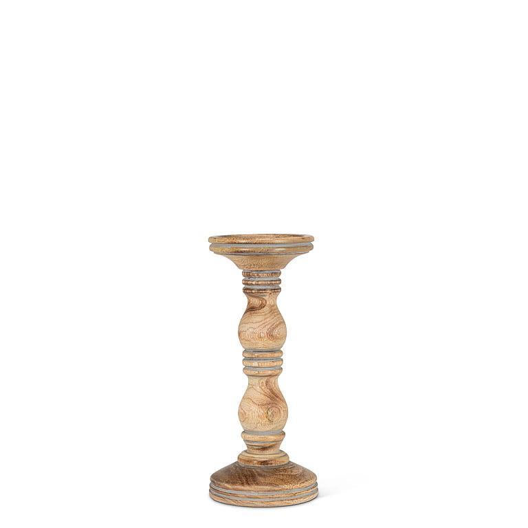 Turned Pillar Wood Candle Holder
