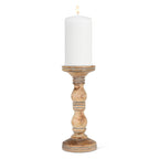 Turned Pillar Wood Candle Holder