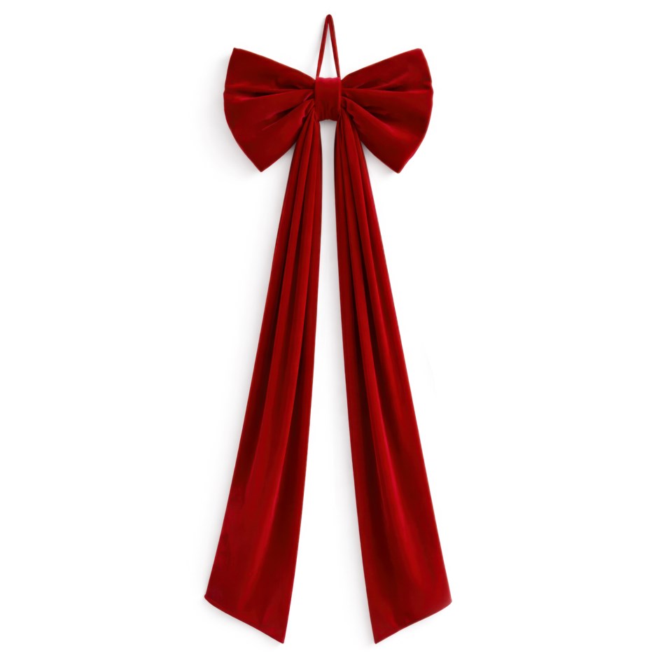 Large Velvet Bow Dark Red 24X72