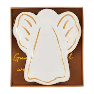 Stripe Wings Angel Ceramic Tidbit Dish