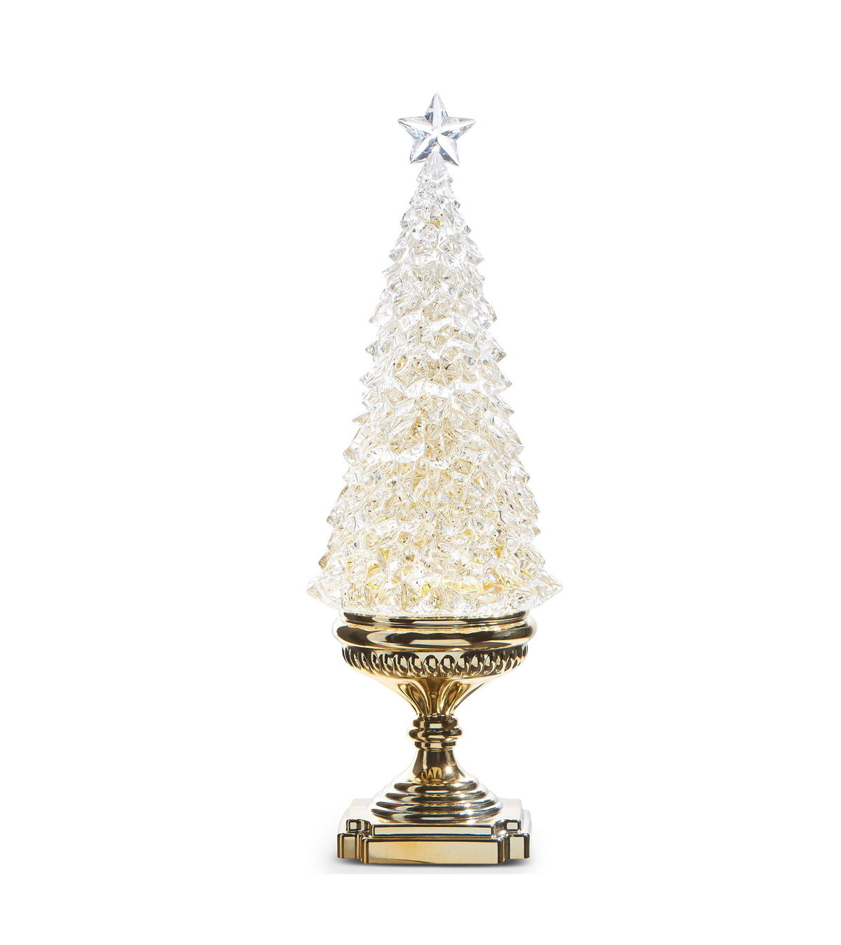 17" Lighted tree with silver swirl