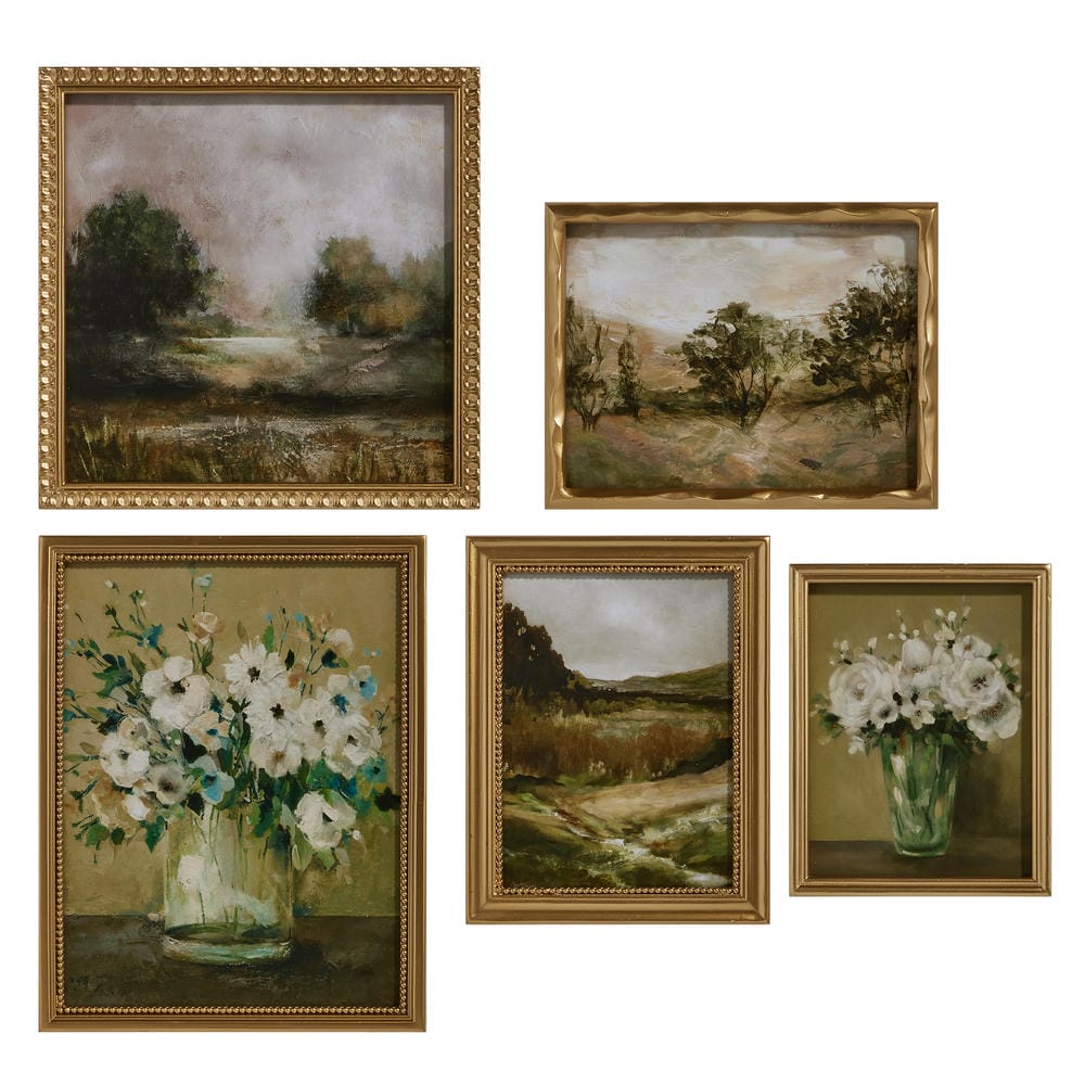 Small Landscape and Flower Framed Wall Art 14 X 11