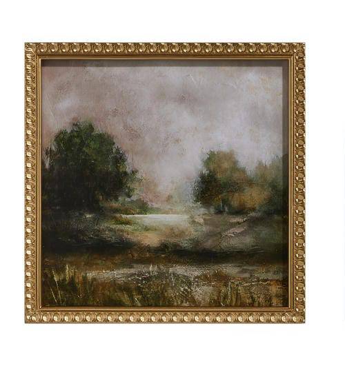 Large Landscape and Flower Framed Wall Art 16 X 16