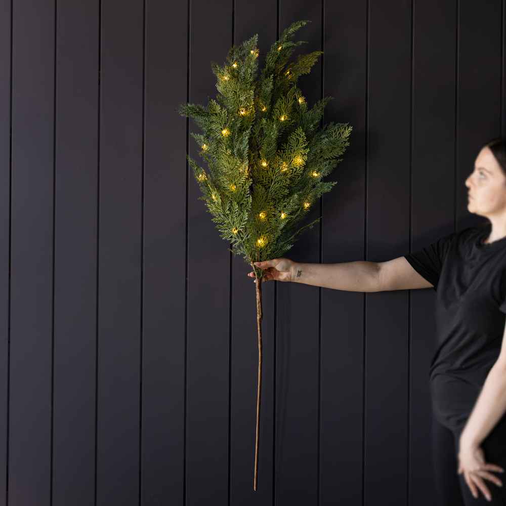 Cypress Leaf Full Real Touch Stems 41" Pre Lit