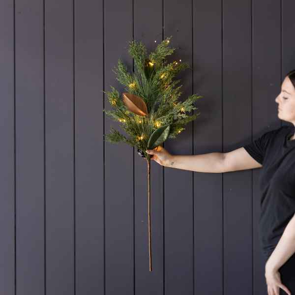 Magnolia Norfolk Cypress Mixed Real Touch Stem Pre-Lit 41"
