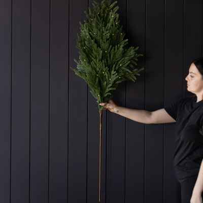 Norfolk Real Touch Green Faux Stems 42" Pre-Lit