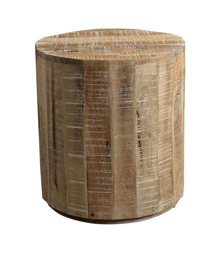 Eva Round Mango Wood Side Table