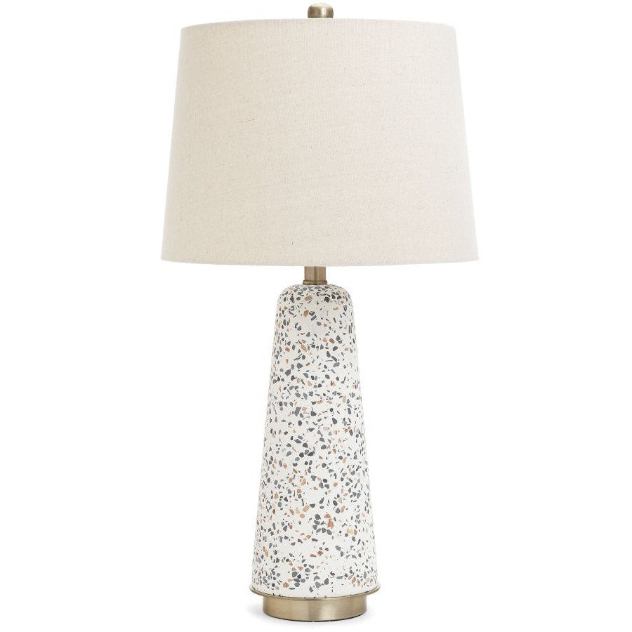 Terrazo Lamp with Linen Shade