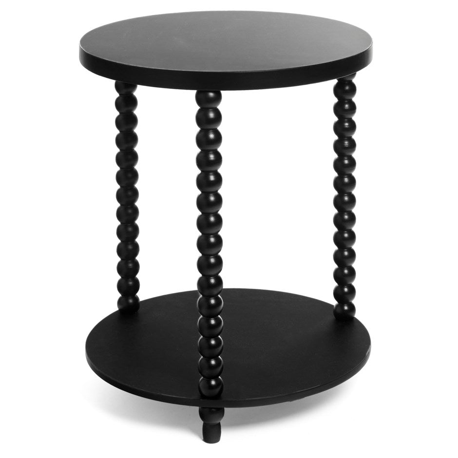Black Wood Accent Table with Spindle Legs