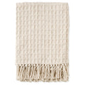 Off White Oversized Cotton Waffle Throw 50X60