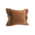 Woodsmoke Velvet Cushion with Side Frills 17X17