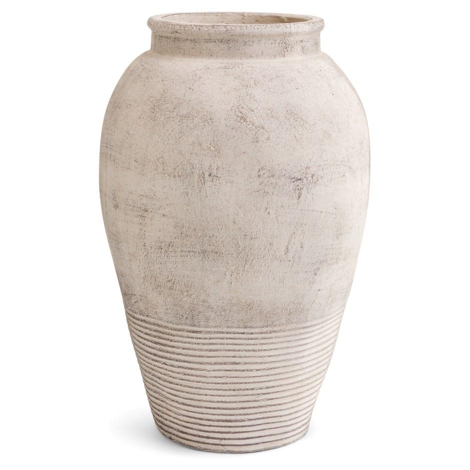 Greek Urn Vase Whitewashed Terracotta