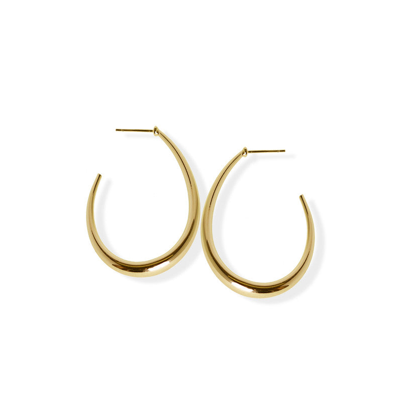 Luxe Crescent Hoop Earrings- Gold
