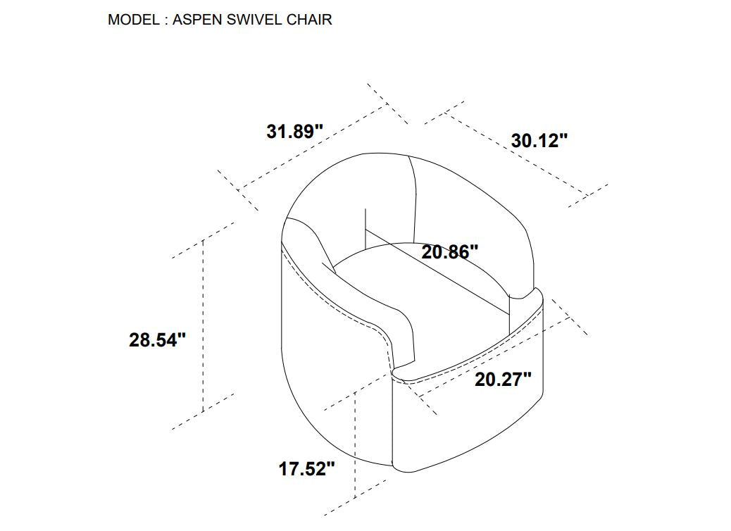 Aspen Swivel Chair - Buff