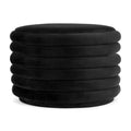 Madison Large Black Velvet Bubble Pouf Ottoman 26''X16'