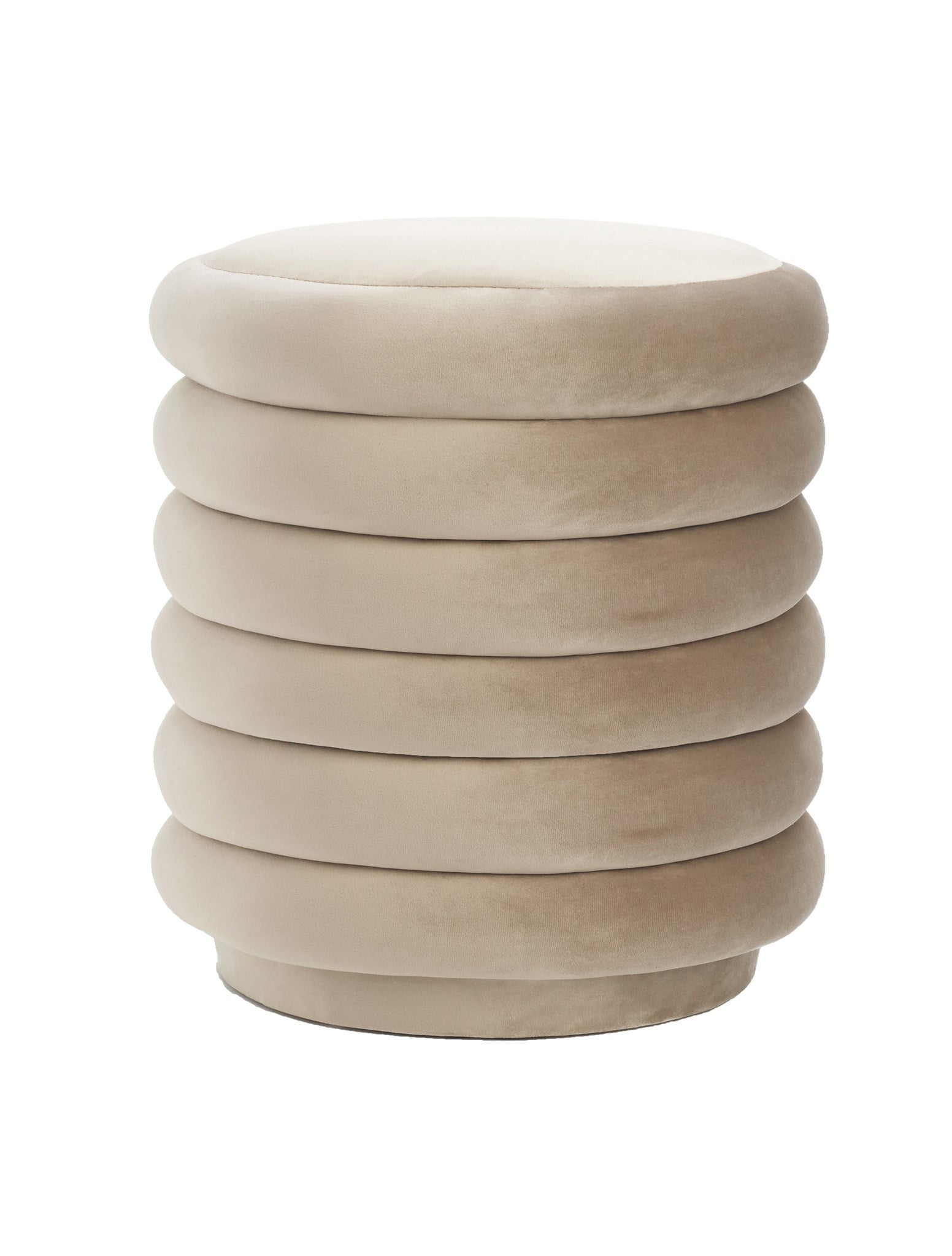 Madison Taupe Bubble Velvet Pouf