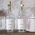 Clear Glass with Gold Dispenser Olive Oil/Vinegar