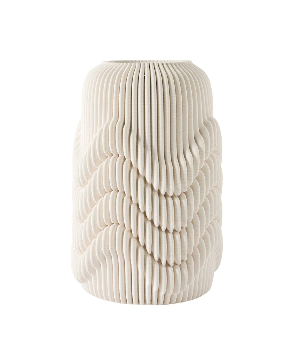 3D Printed ivory wave vase 15"