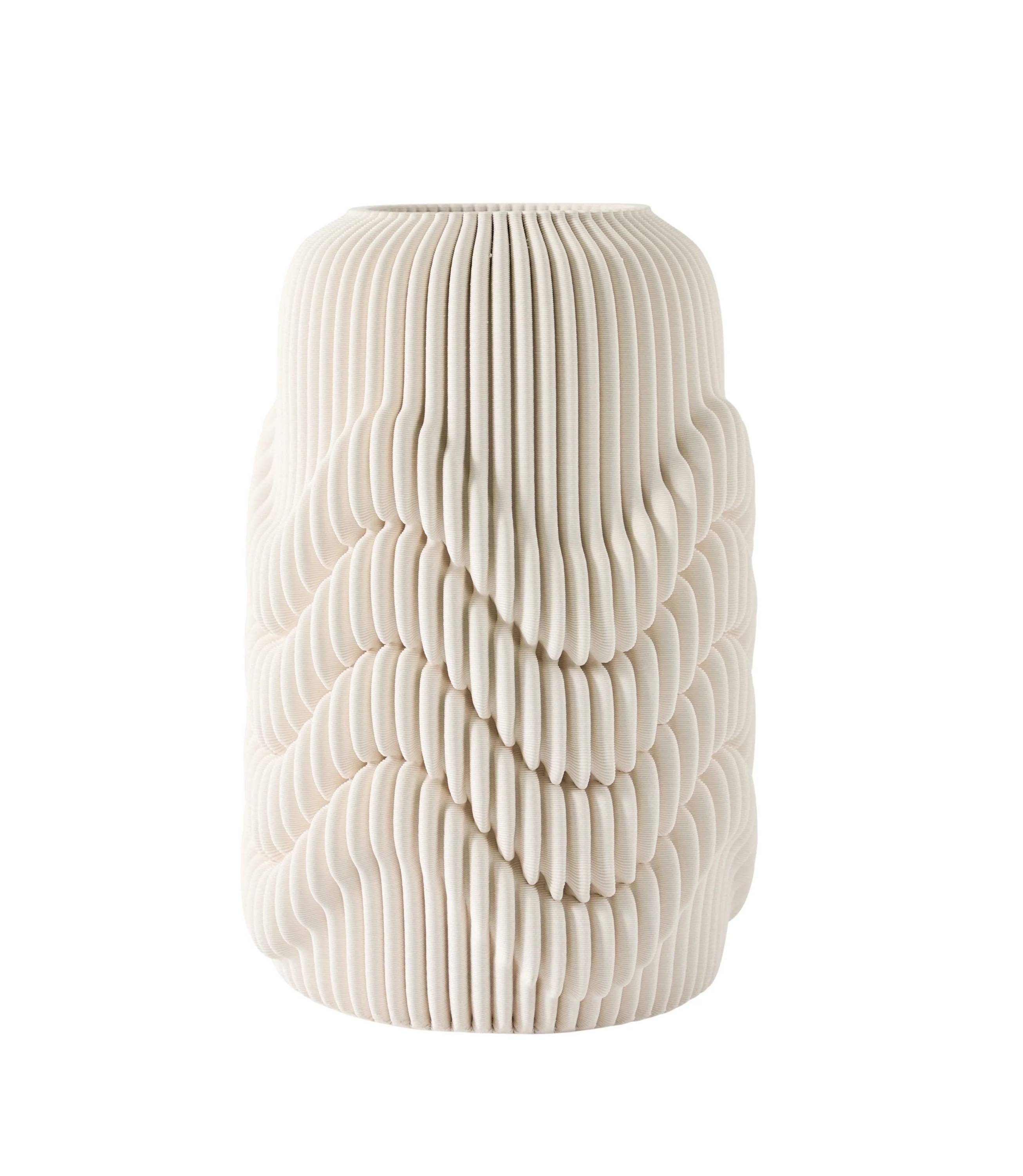 3D Printed ivory wave vase 15"