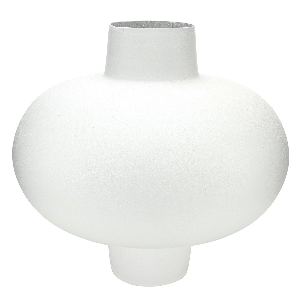 Ivory Metal Orb Vase Large 8"