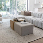 Forest Coffee Ottoman - Truffle Boucle and Blonde Oak