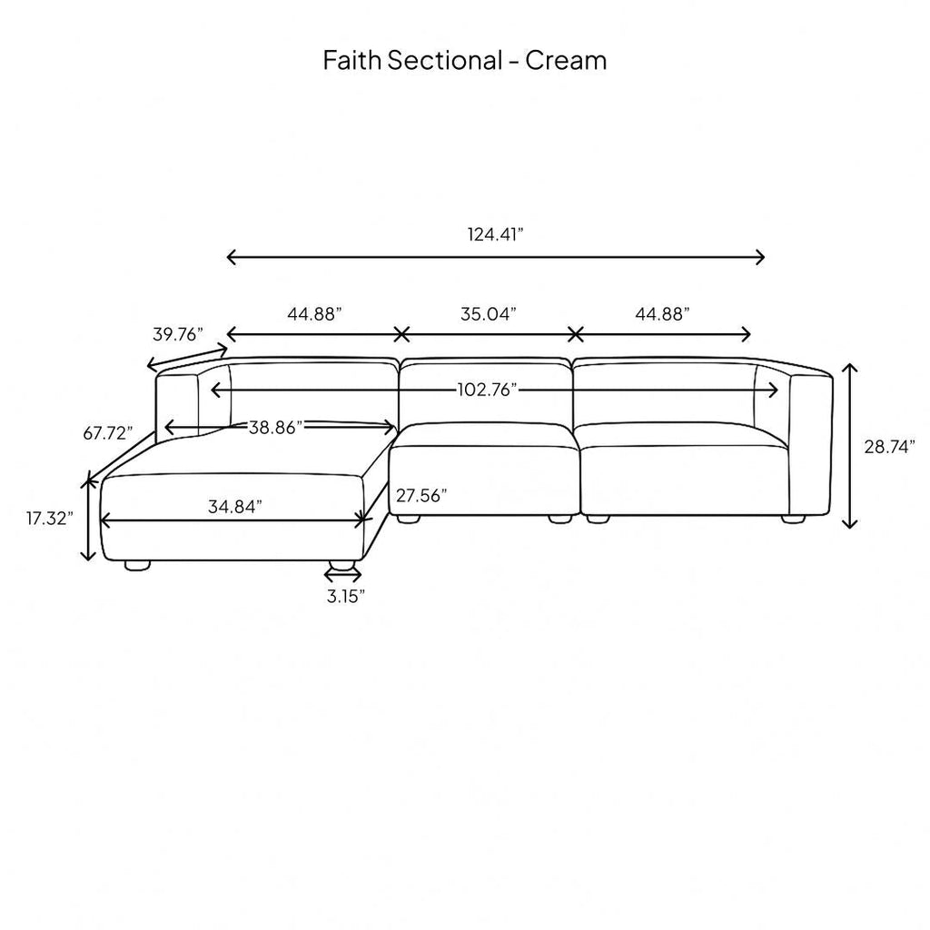 Faith  Sectional - Coconut