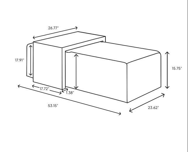 Forest Coffee Ottoman - Pepper and Dark Oak