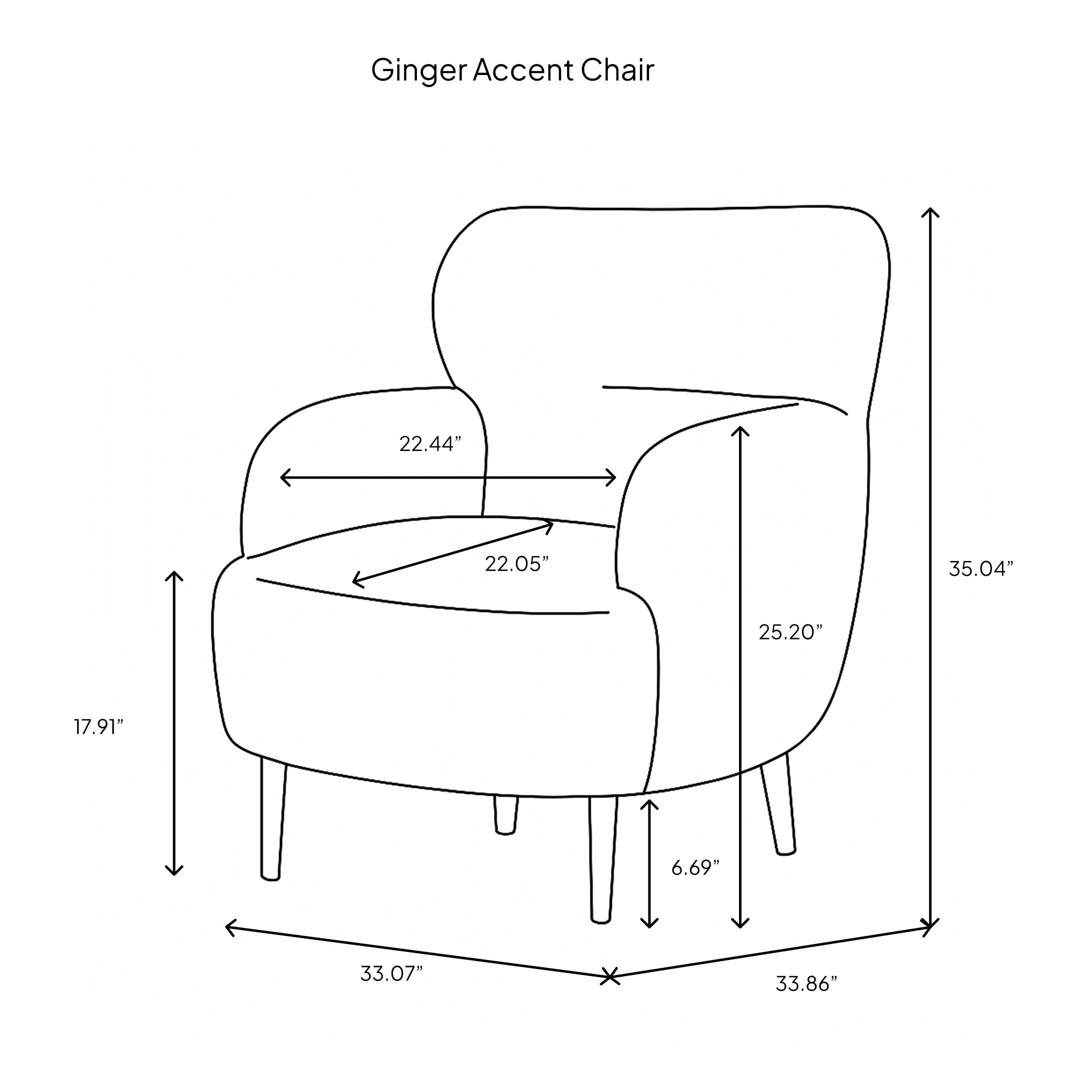 Ginger Accent Chair - Downy Cream
