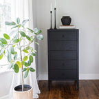 Hara 5 Drawer Tall Dresser - Black