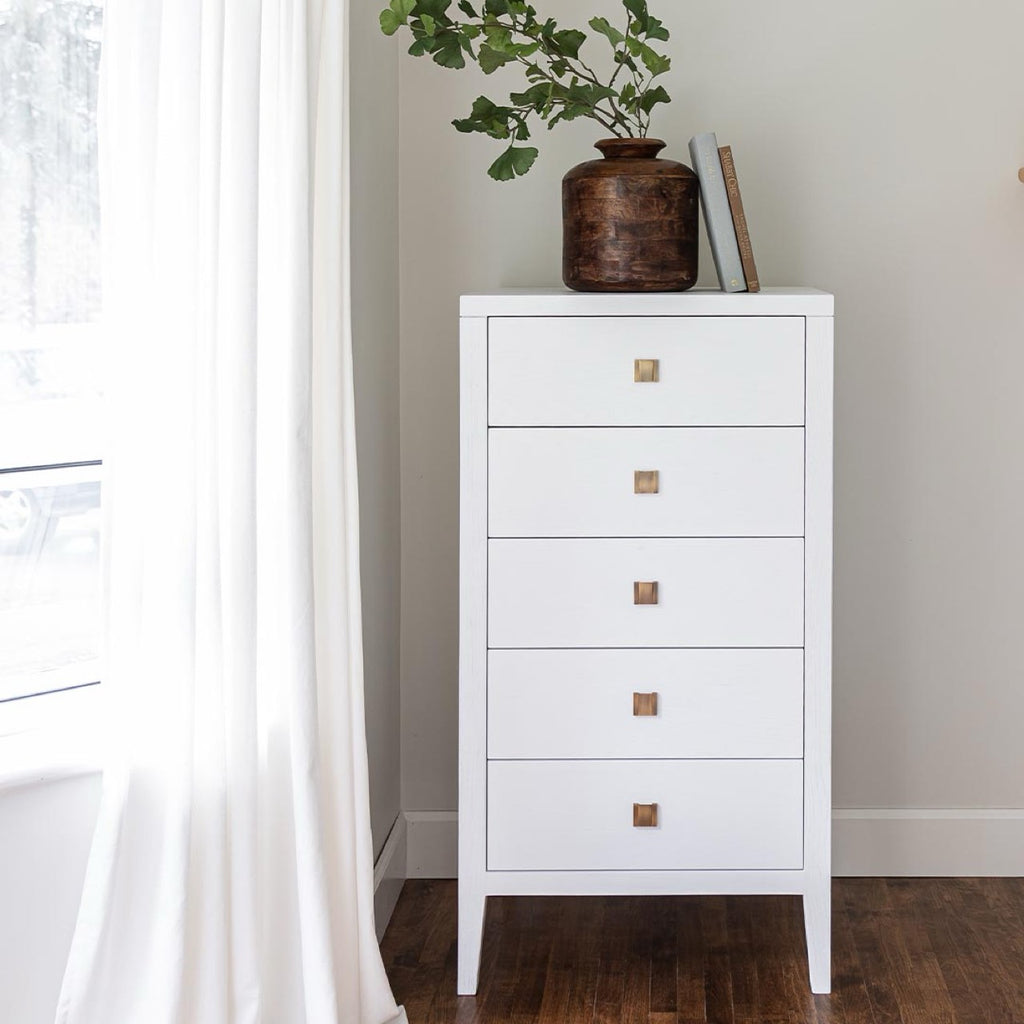 Hara 5 Drawer Tall Dresser - White