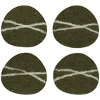 Olive Felted Wool Coasters