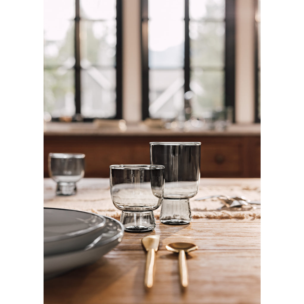 Pedestal Glass 7 oz - Smoke Set of 4