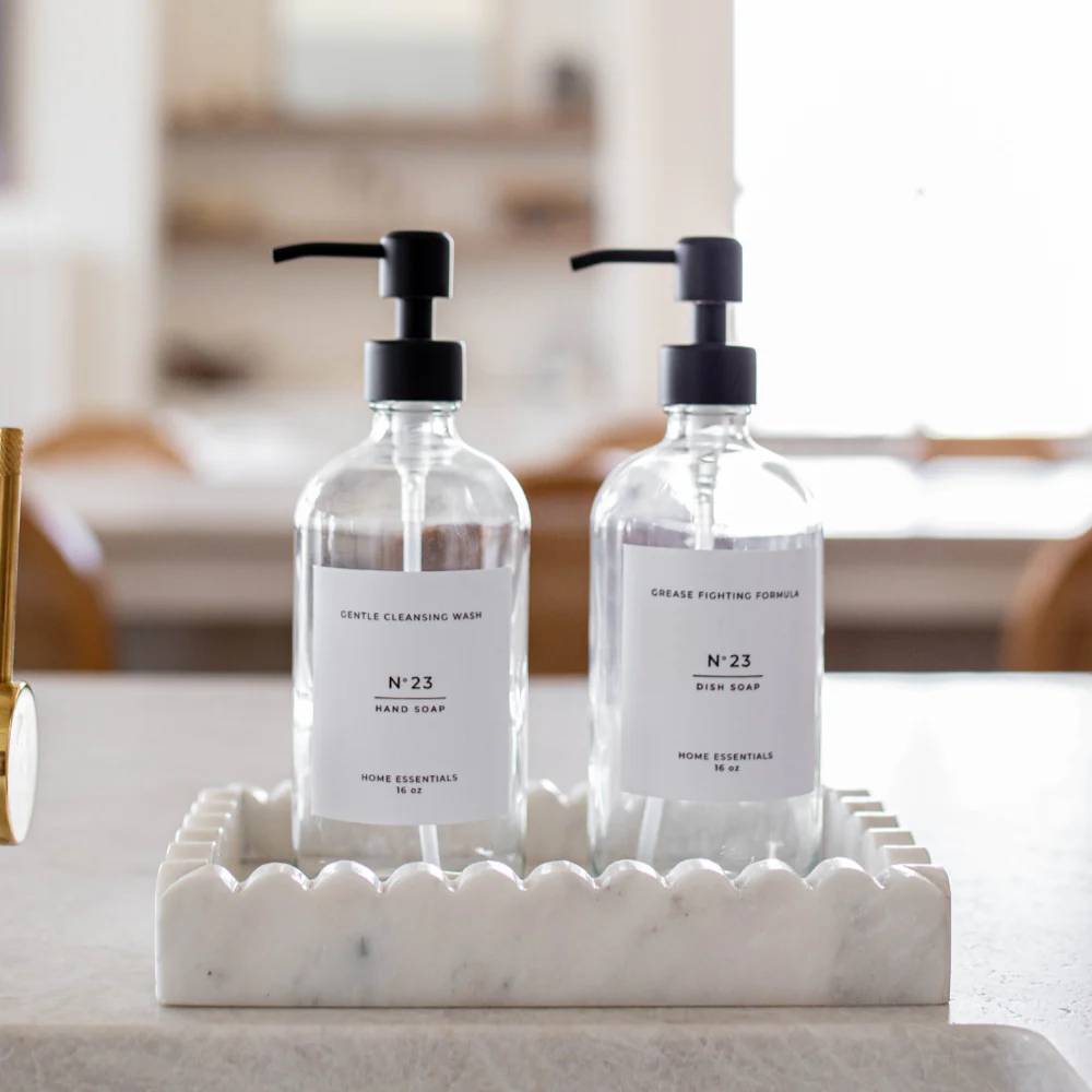 Clear Glass Hand/Dish Soap Dispensers