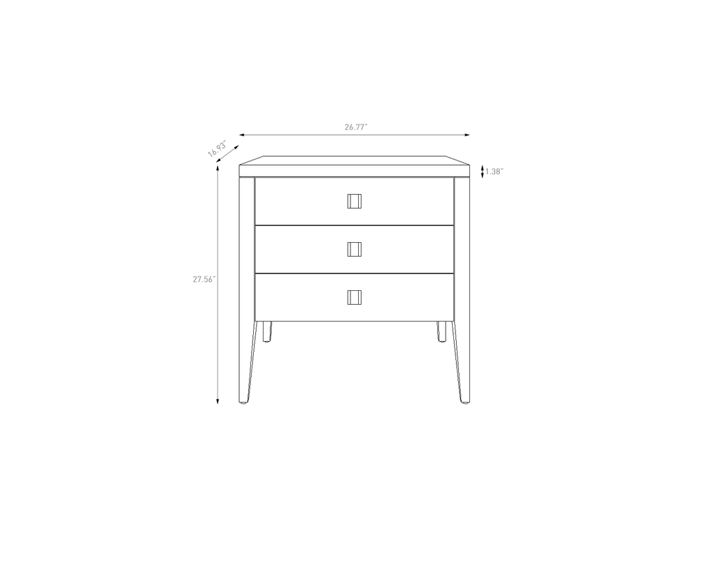 Hara 3 Drawer Dresser - White