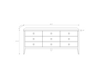 Hara 9 Drawer Dresser - White