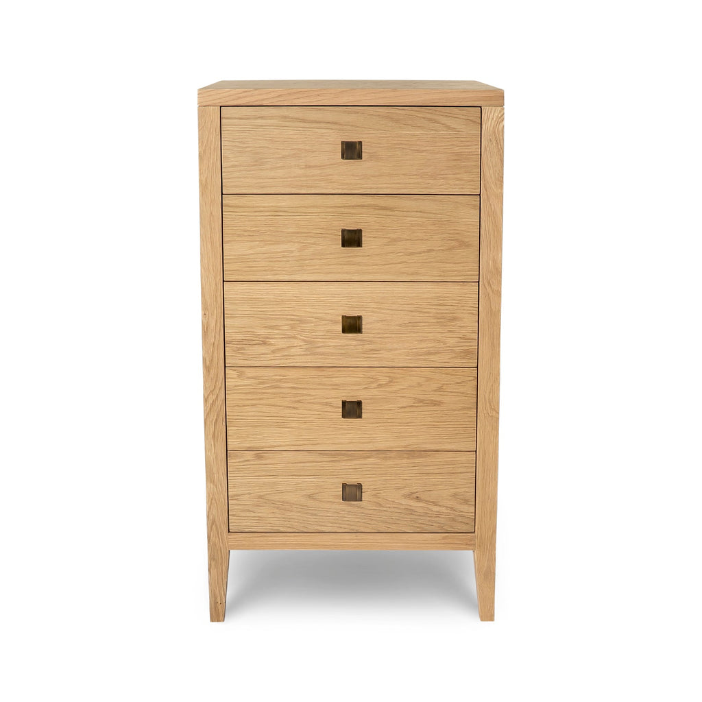 Hara 5 Drawer Tall Dresser - Natural Oak
