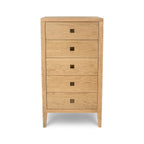 Hara 5 Drawer Tall Dresser - Natural Oak