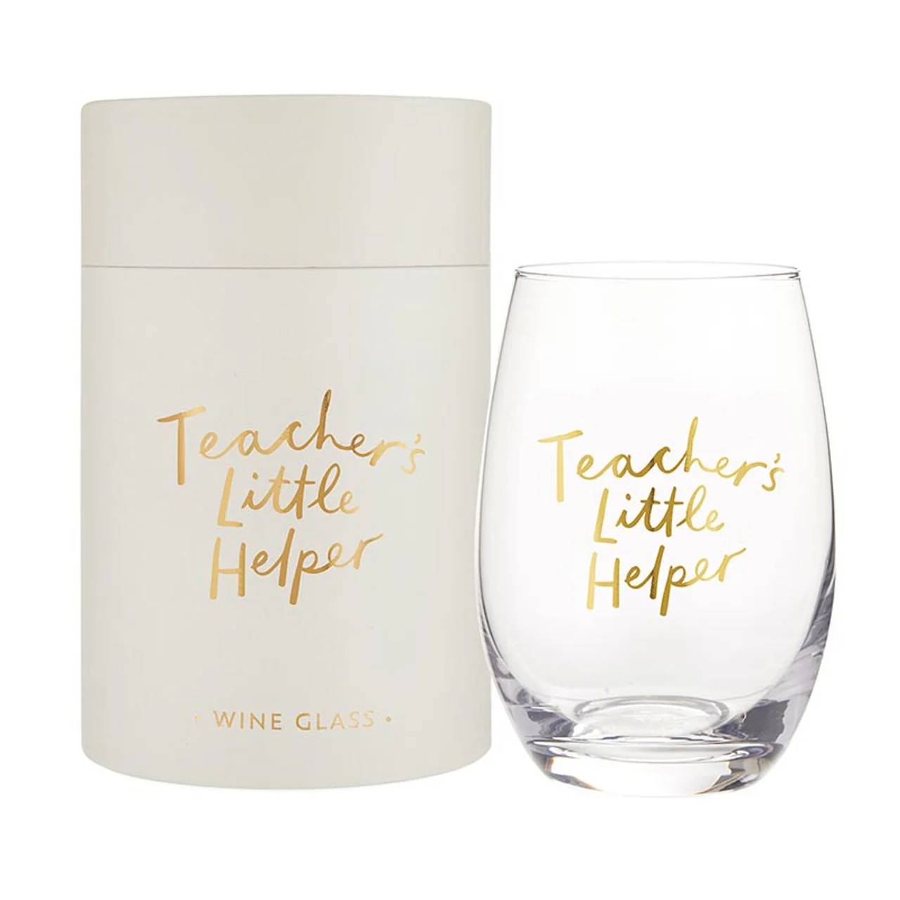 Teachers Little Helper Stemless Wine Glass