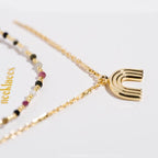 Imagine Gold Rainbow with Colorful Beads Necklace Set