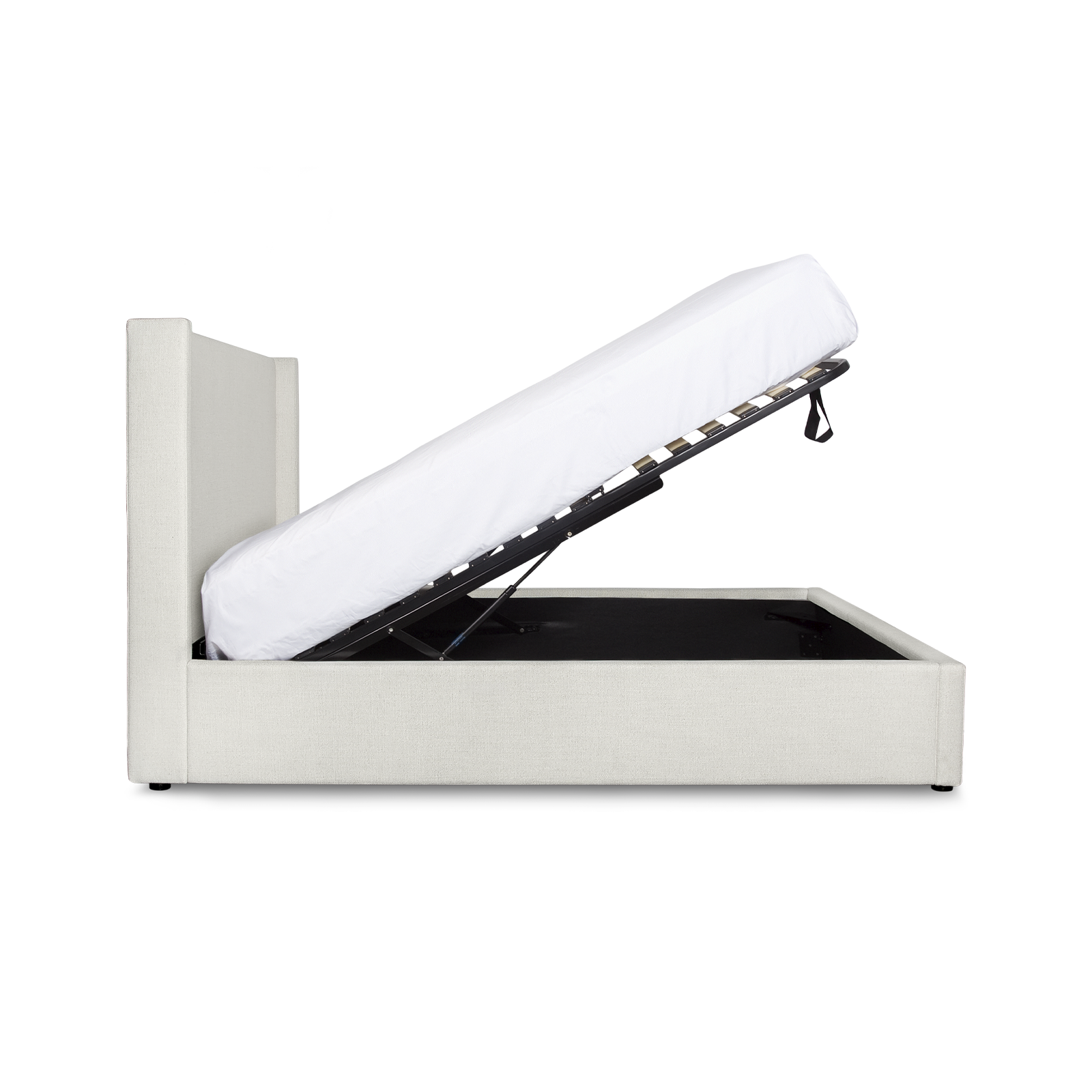 Josie King Storage Bed - Cream