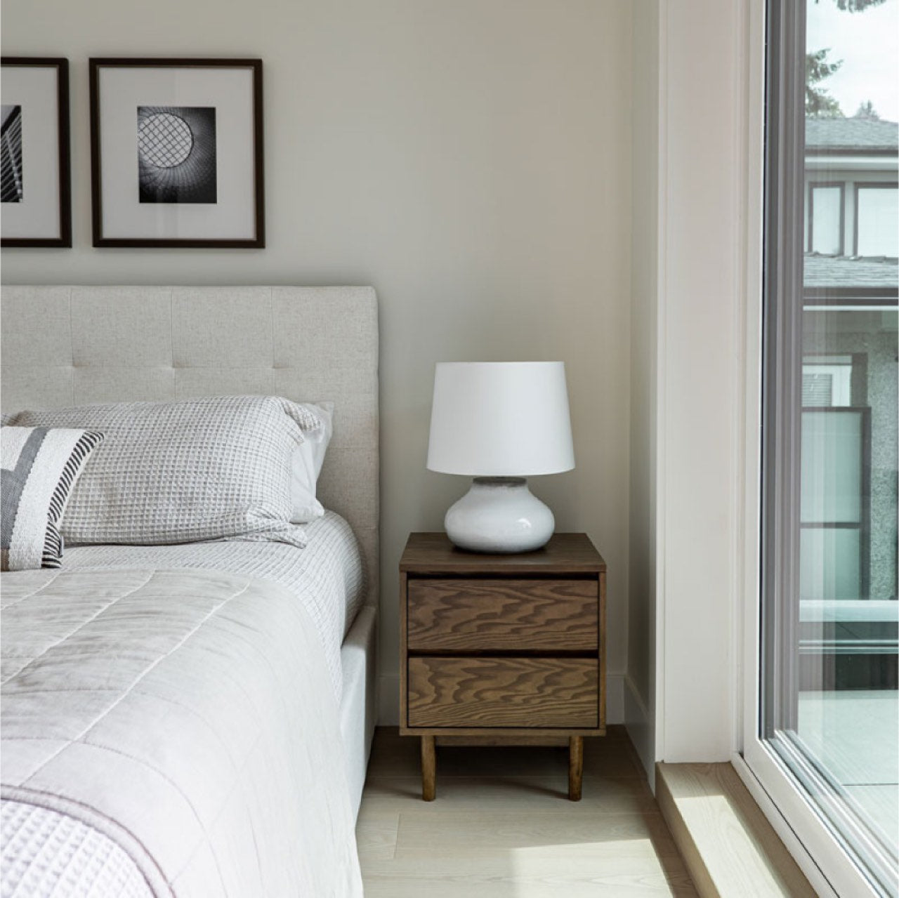 June Queen Storage Bed - Cream