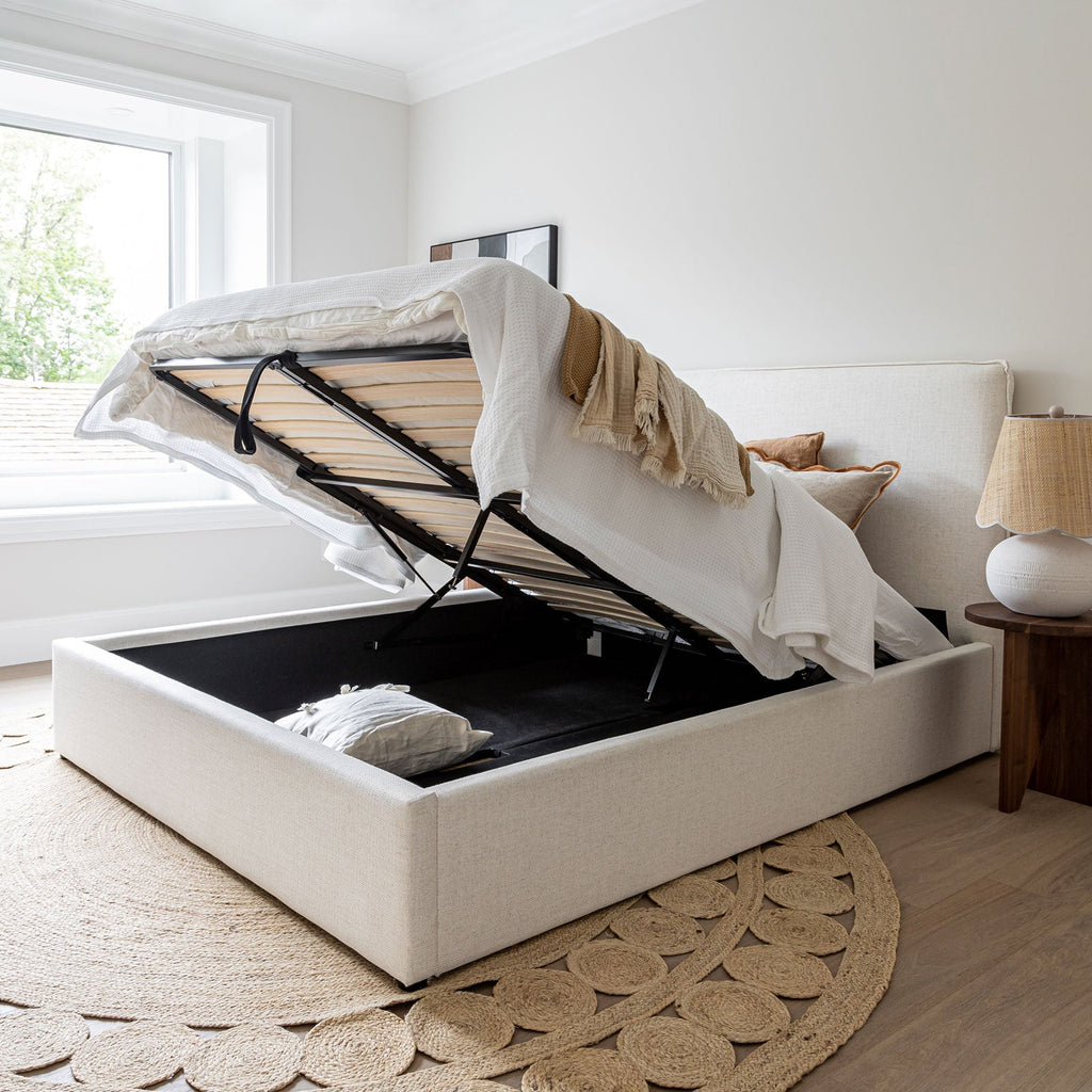 Julia Queen Storage Bed - Cream