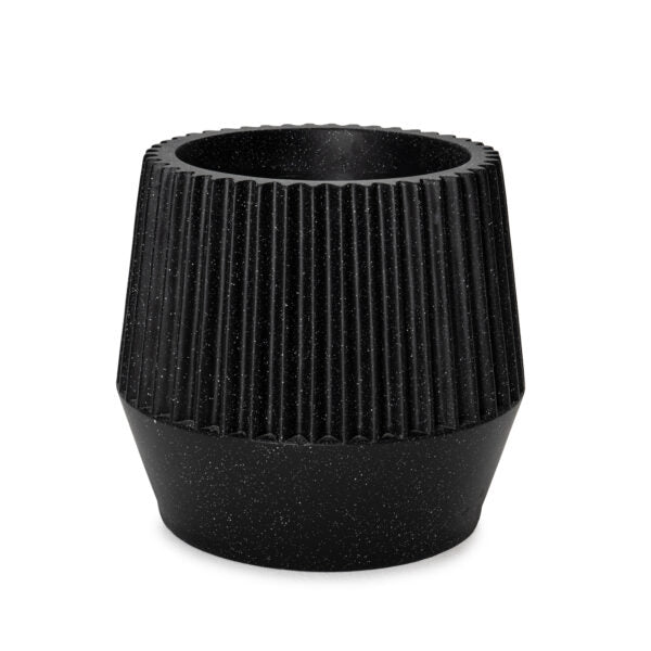 Rib 18" Granite Black Indoor Planter