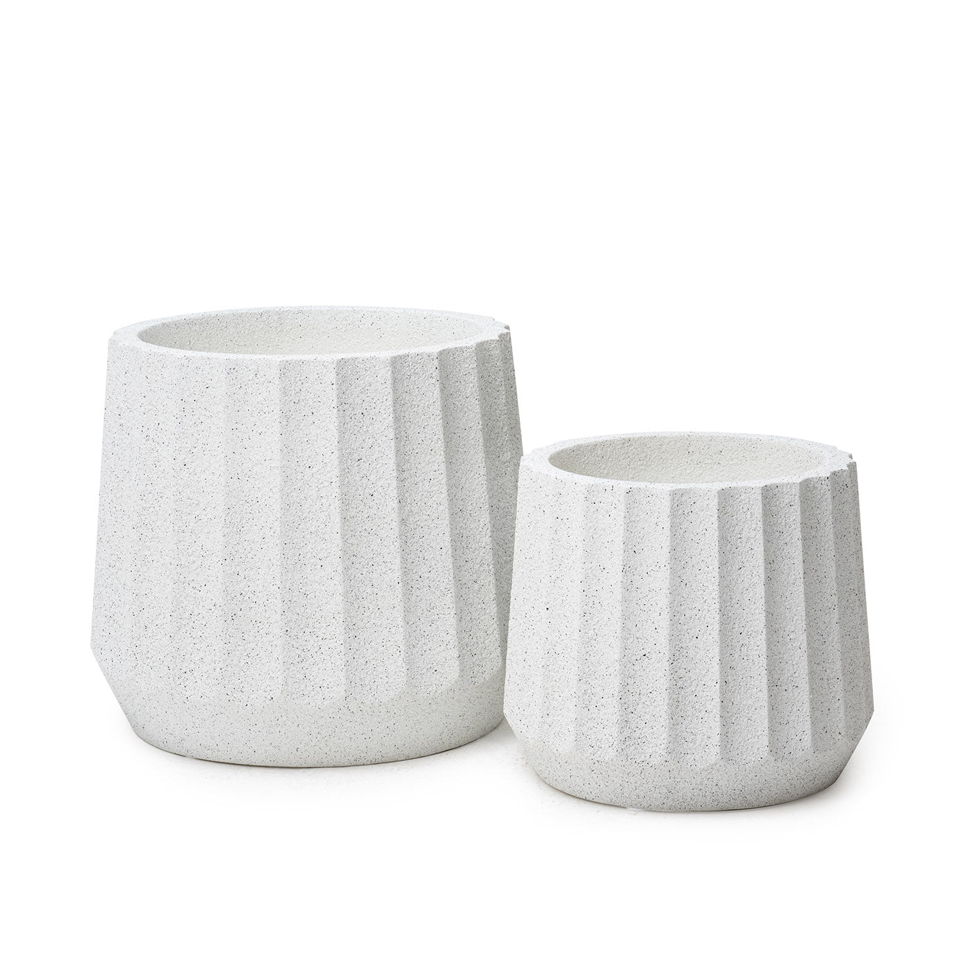 Cupcake 14" Rough Speckled White Indoor Planter