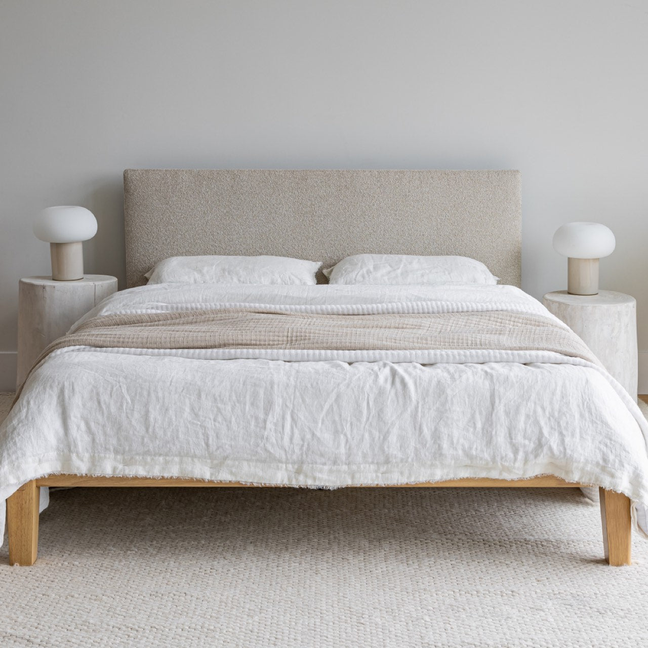 Luna Tool-free Queen Bed - Buff