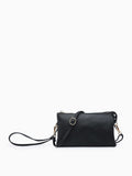 Riley Monogrammable 3 Compartment Crossbody/Wristlet in Black
