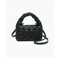 Moxie Heat Pressed Faux Woven Mini Crossbody In Black