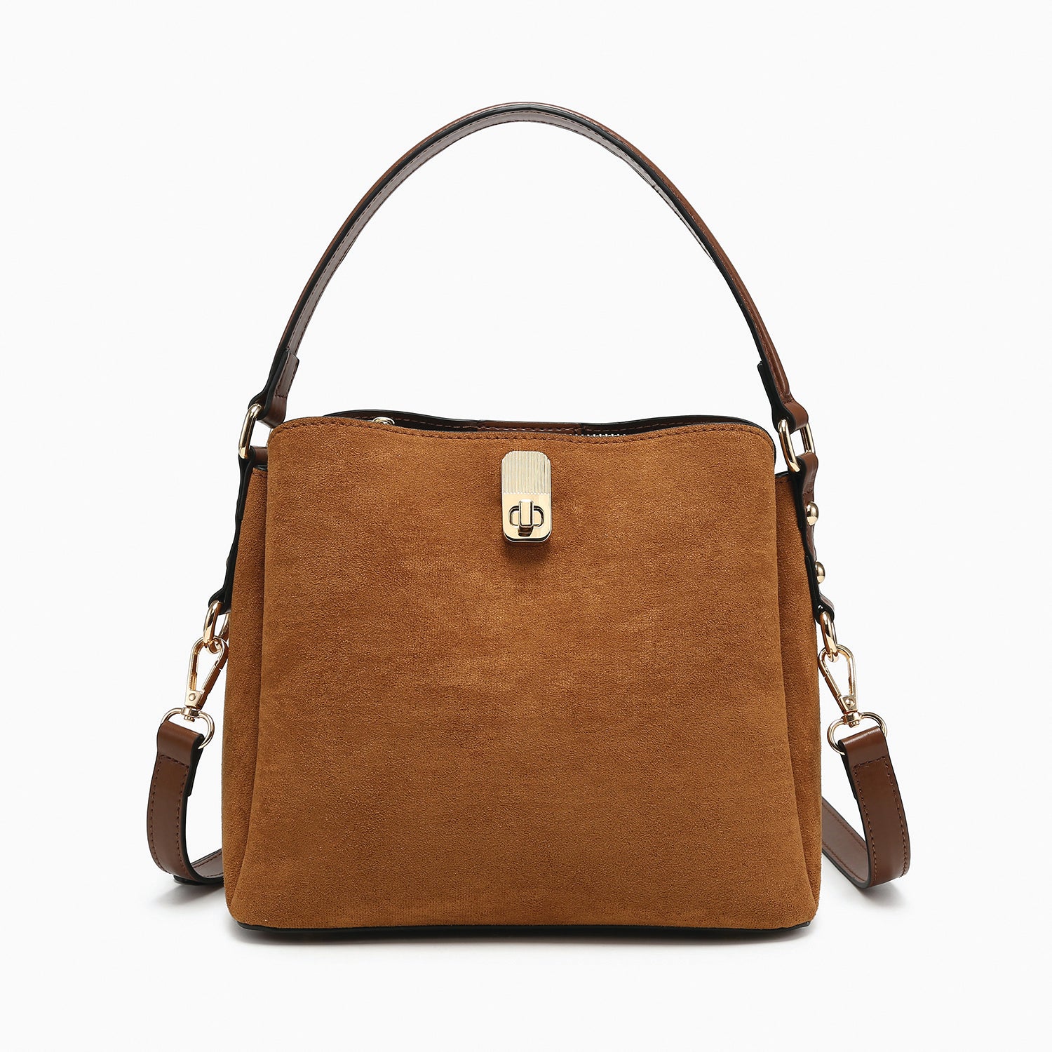 Allison Faux Suede Multi-Compartment in Brown